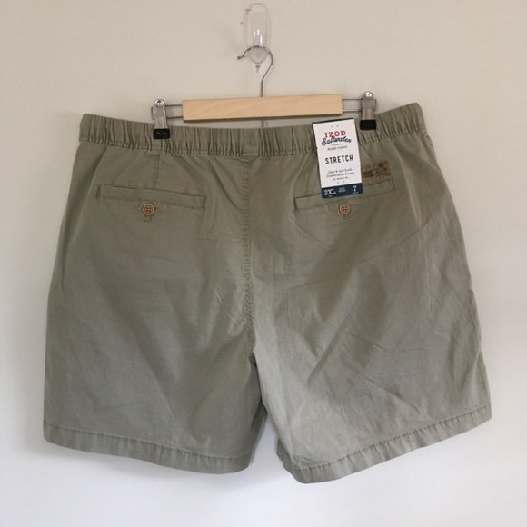 lZOD Saltwater Relaxed Classics Shorts Beige Mens Sz 2XL Elastic Waist Stretch - Picture 5 of 15